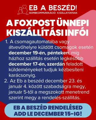 A Foxpost ünnepi kiszállítási infói! Szolgálati közlemény: a Foxpost közleménye: csomag-automatába vagy átvevőhelyre...
